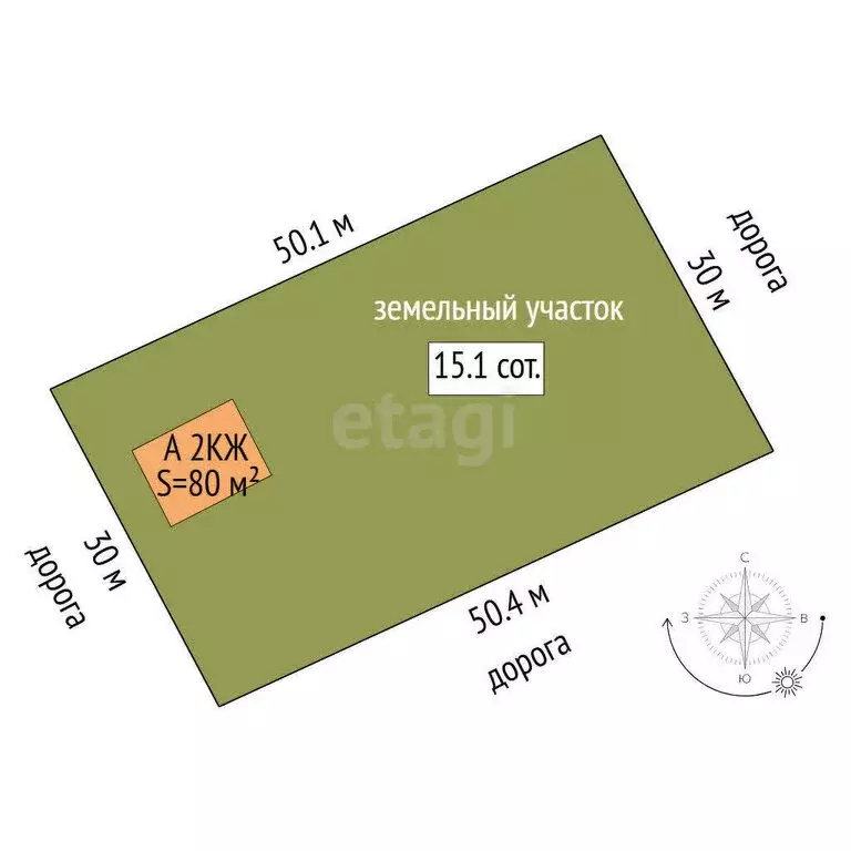 Дом в Горьковка, Вишнёвая улица (80 м) - Фото 1