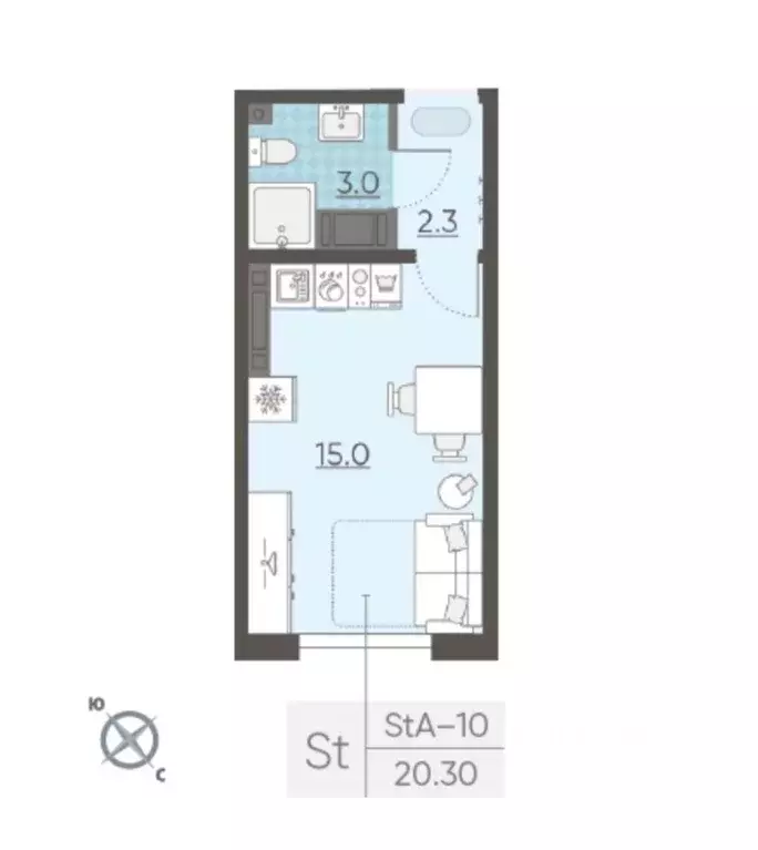 Квартира, студия, 20.5 м - Фото 0