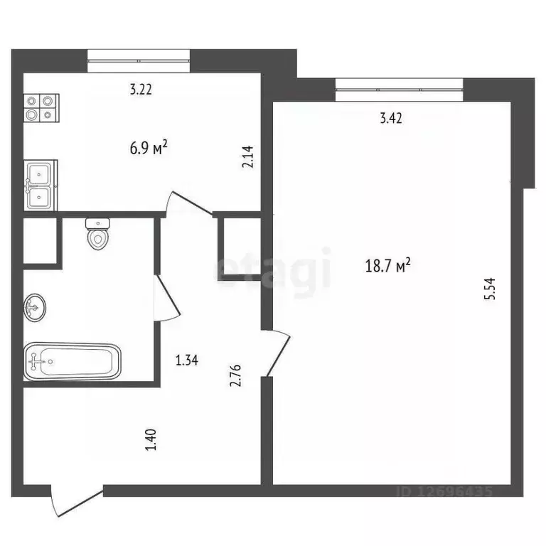 1-к кв. Москва Боровское ш., 20К1 (36.5 м) - Фото 1