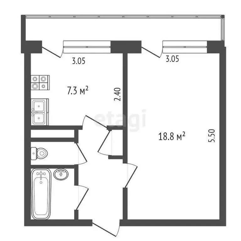 1-комнатная квартира: Печоры, Юбилейная улица, 9 (32.9 м) - Фото 1