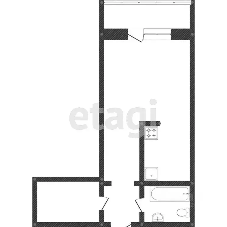 Студия Ханты-Мансийский АО, Сургут Пролетарский просп., 35 (28.6 м) - Фото 1