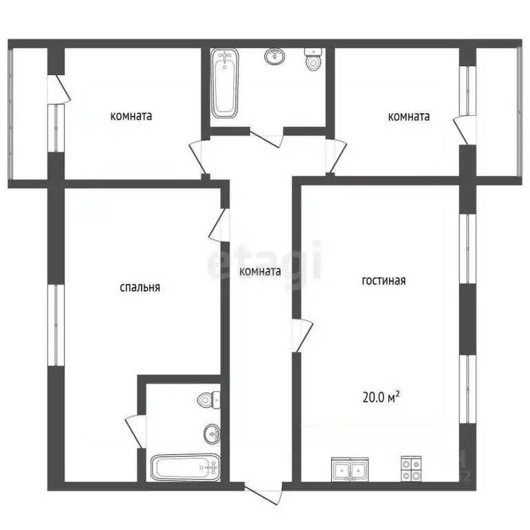 4-к кв. Ханты-Мансийский АО, Мегион ул. А.М. Кузьмина, 30 (135.0 м) - Фото 1