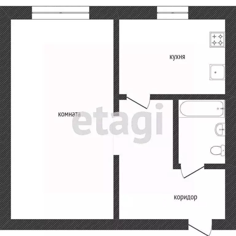 1-к кв. Курганская область, Курган ул. Карла Маркса, 80 (31.5 м) - Фото 2