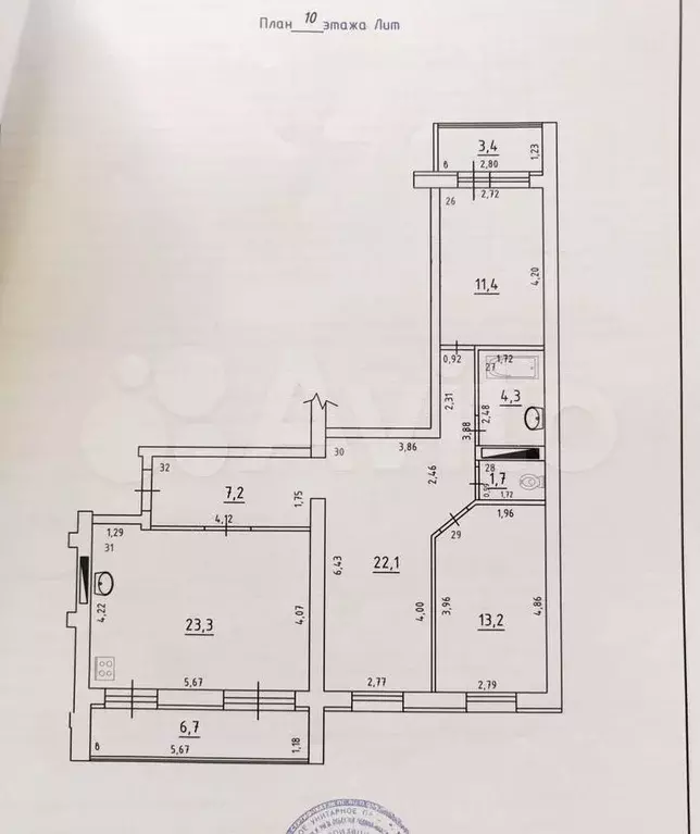3-к. квартира, 93 м, 10/10 эт. - Фото 0