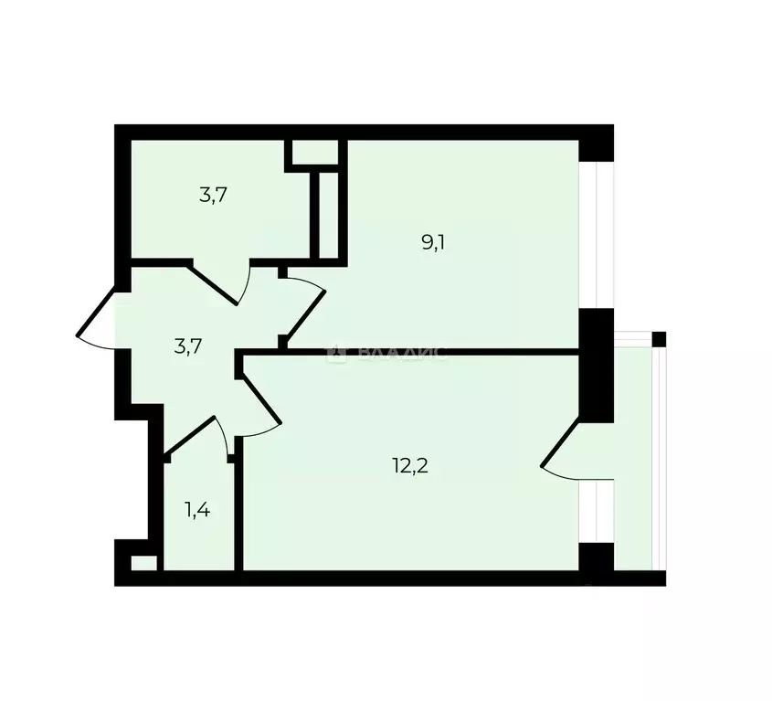 1-к кв. Московская область, Балашиха ул. Безымянная, 14 (30.1 м) - Фото 1