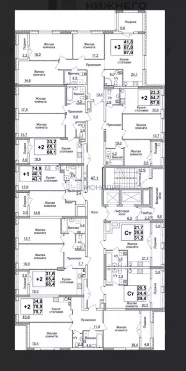 2-к кв. Нижегородская область, Нижний Новгород ул. Родионова, 31 (57.0 ... - Фото 2