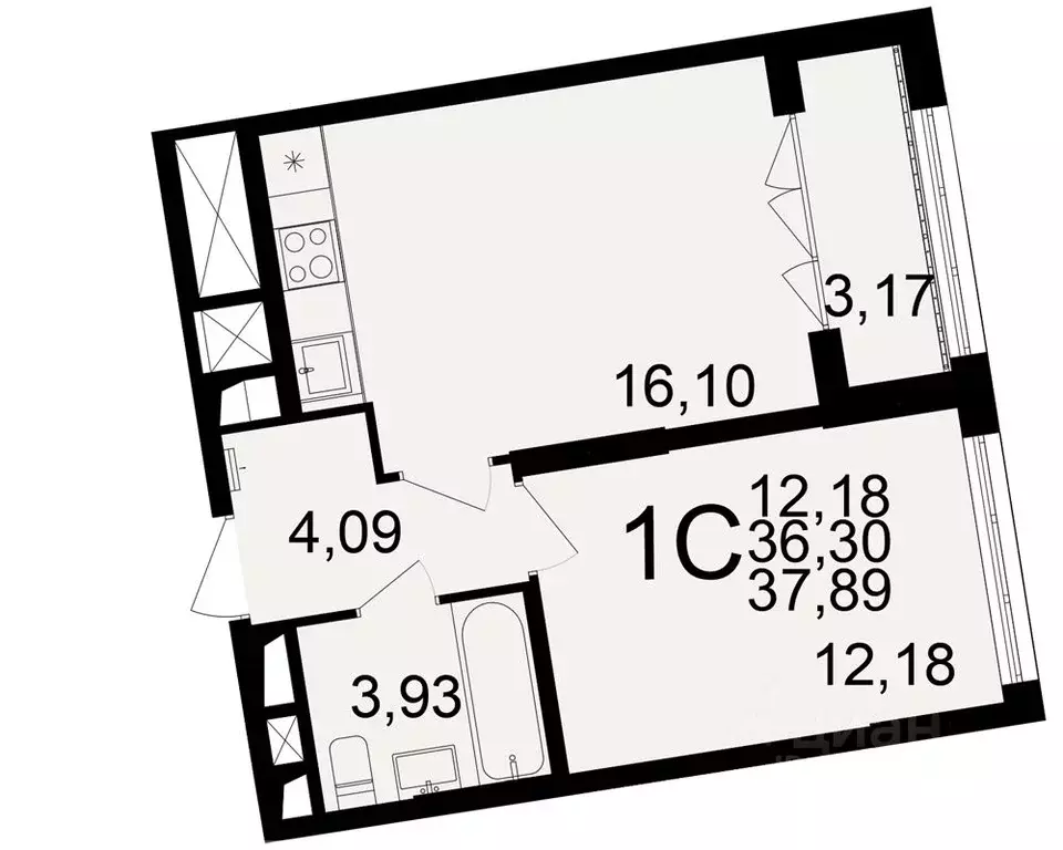 1-к кв. Рязанская область, Рязань Братиславский мкр, Вместе жилой ... - Фото 1