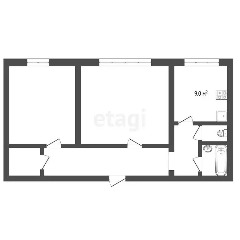 2-комнатная квартира: Миасс, улица Степана Разина, 1А (56.8 м) - Фото 1