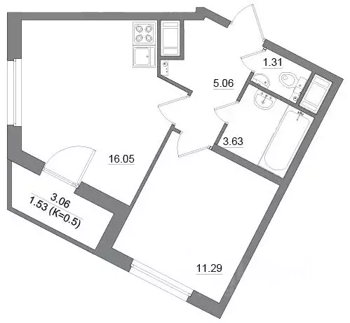 2-к кв. Санкт-Петербург пос. Шушары, Пушкинская ул., 30 (38.87 м) - Фото 0