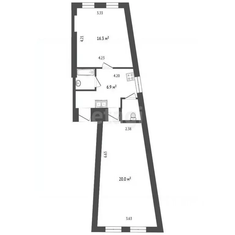 2-к кв. Санкт-Петербург Старо-Петергофский просп., 37 (45.7 м) - Фото 0