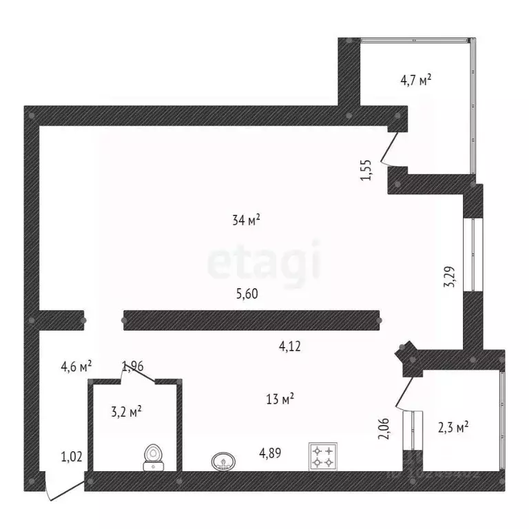 1-к кв. Башкортостан, Уфа Комсомольская ул., 24 (62.0 м) - Фото 1
