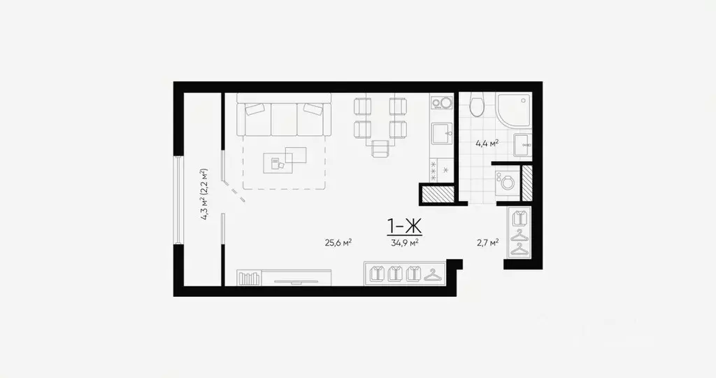 Студия Свердловская область, Екатеринбург Академический мкр, 20-й ... - Фото 2