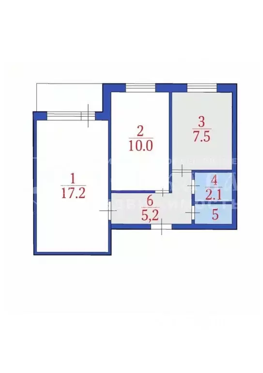 2-к кв. Кемеровская область, Кемерово Белозерная ул., 33 (43.3 м) - Фото 0