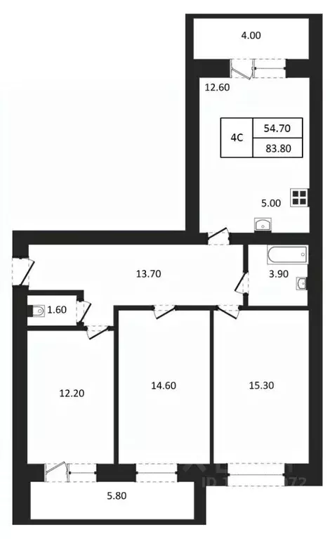 4-к кв. Новосибирская область, Новосибирск  (83.8 м) - Фото 1