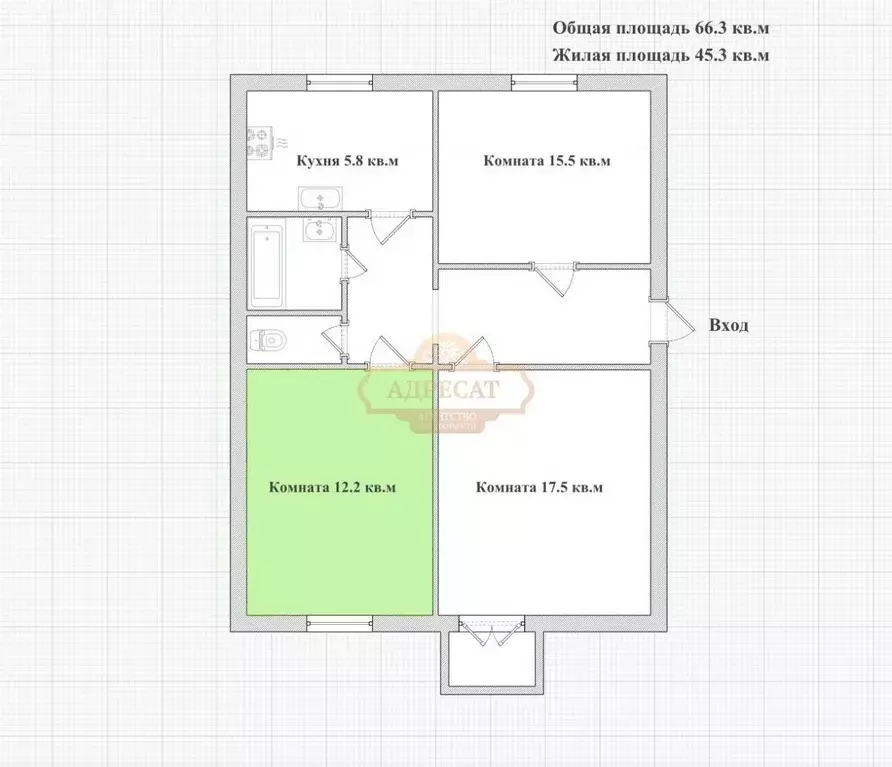 Комната Санкт-Петербург 2-я Комсомольская ул., 21К2 (12.2 м) - Фото 1