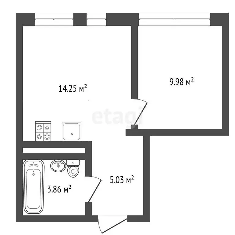 1-комнатная квартира: Тюмень, улица Тимофея Чаркова, 87 (33.1 м) - Фото 1