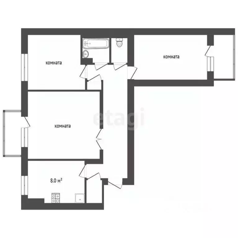 3-к кв. Крым, Армянск Имени Генерала Корявко мкр, 3 (67.6 м) - Фото 2