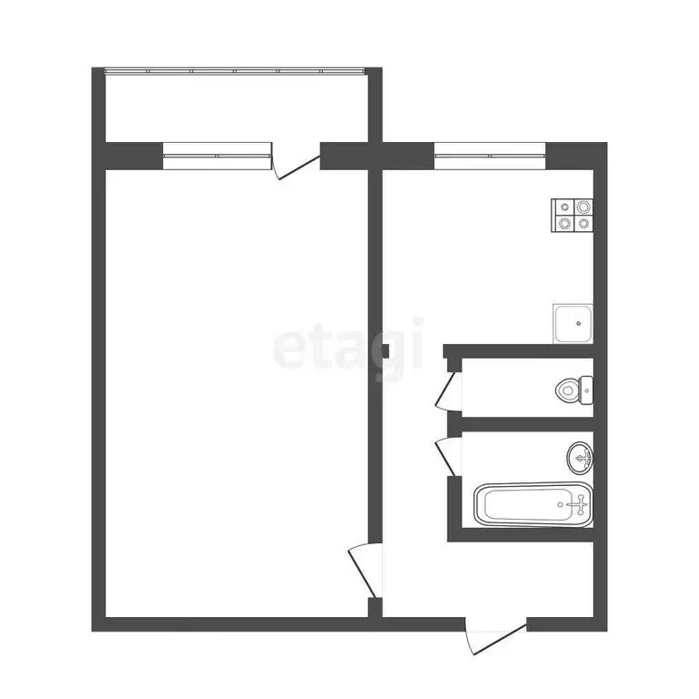 1-комнатная квартира: Дмитров, микрорайон ДЗФС, 17 (30.5 м) - Фото 0