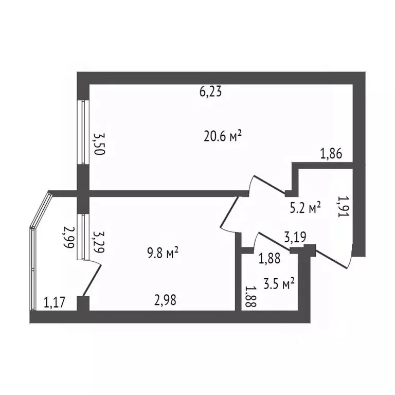 1-к кв. Амурская область, Благовещенск ул. 50 лет Октября, 106/1 (42.0 ... - Фото 1