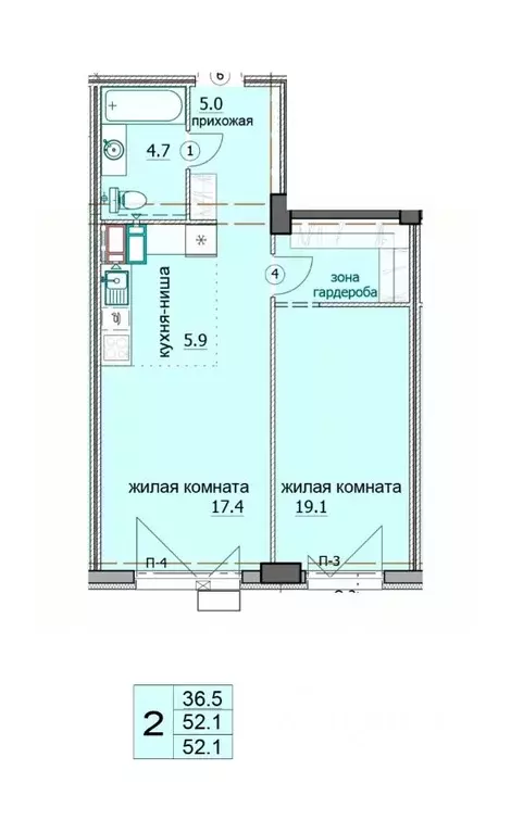 2-к кв. Пензенская область, Пенза Побочинская ул., с14 (53.0 м) - Фото 0