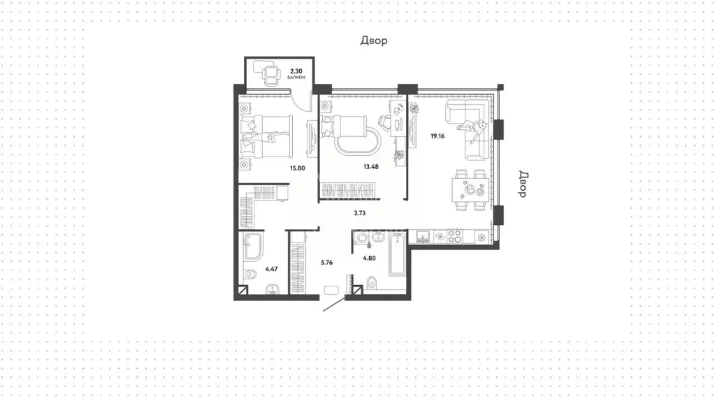 2-к кв. Москва ул. Мустая Карима, 12 (67.89 м) - Фото 1