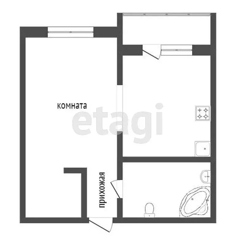 1-комнатная квартира: Омск, Светловская улица, 6 (35 м) - Фото 1