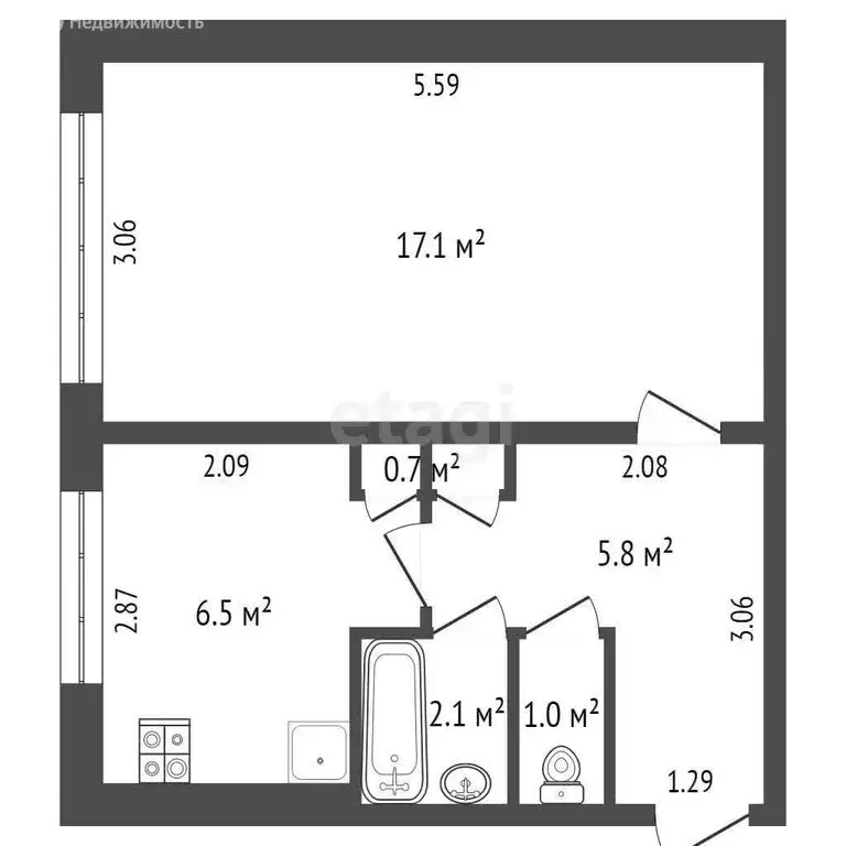 1-комнатная квартира: Саранск, улица Металлургов, 7 (33.2 м) - Фото 0