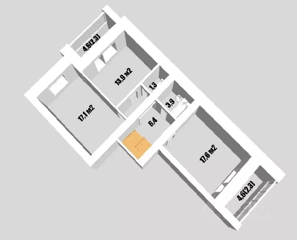 3-к кв. Вологодская область, Вологда ул. Ильюшина, 1а (113.6 м) - Фото 1