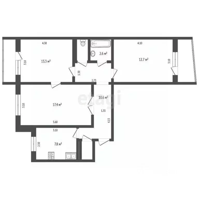 3-к кв. Орловская область, Орел Московское ш., 151 (66.6 м) - Фото 0