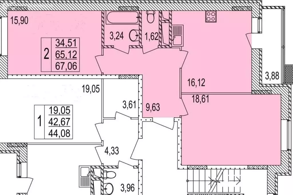 2-комнатная квартира: Мытищи, улица Красная Слобода, 15 (65 м) - Фото 1