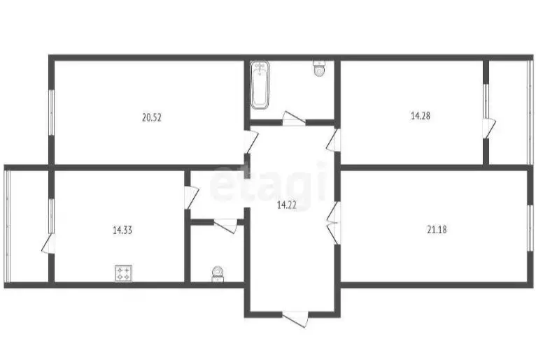 3-комнатная квартира: Черкесск, Новая улица, 11 (97 м) - Фото 1