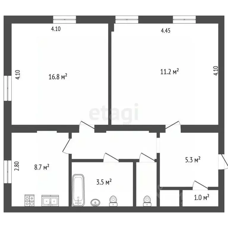 2-к кв. Кемеровская область, Березовский ул. Ленина, 4 (57.0 м) - Фото 1