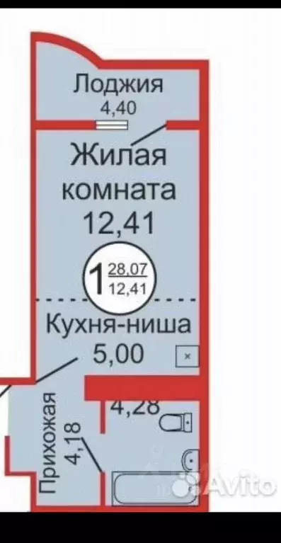 Студия Оренбургская область, Оренбург Уральская ул., 2/22 (28.0 м) - Фото 1