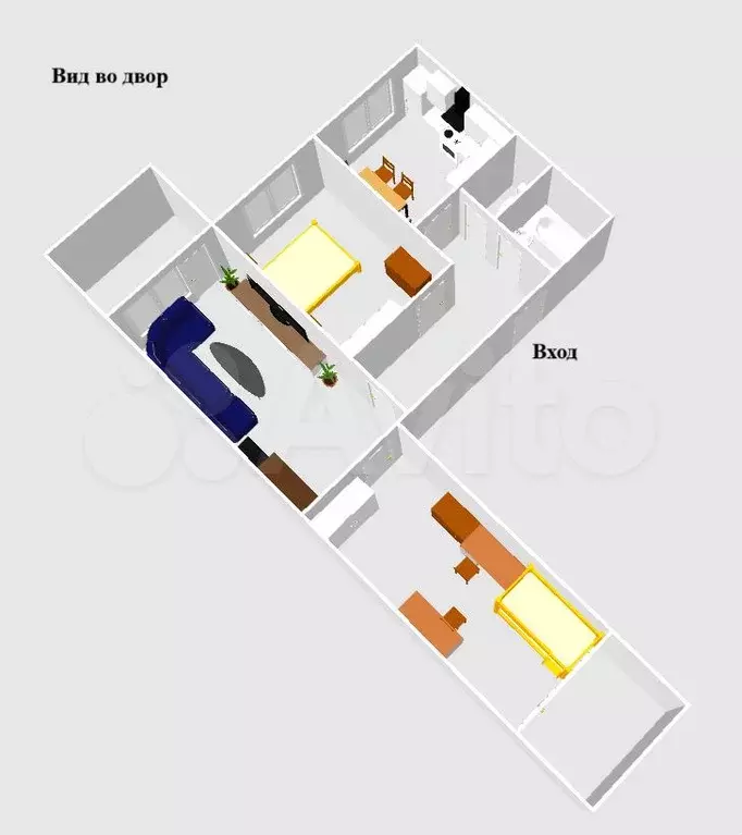 3-к. квартира, 60,8 м, 9/9 эт. - Фото 0