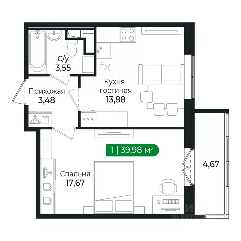 1-к кв. Ленинградская область, Сертолово Всеволожский район, ... - Фото 1