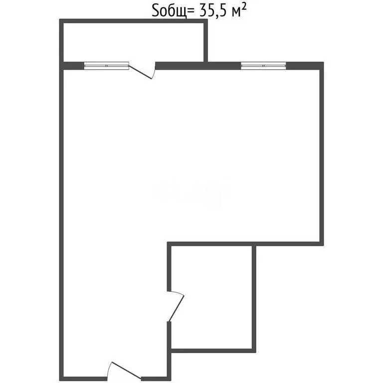 Квартира-студия: Новосибирск, Тульская улица, 74 (35.5 м) - Фото 1