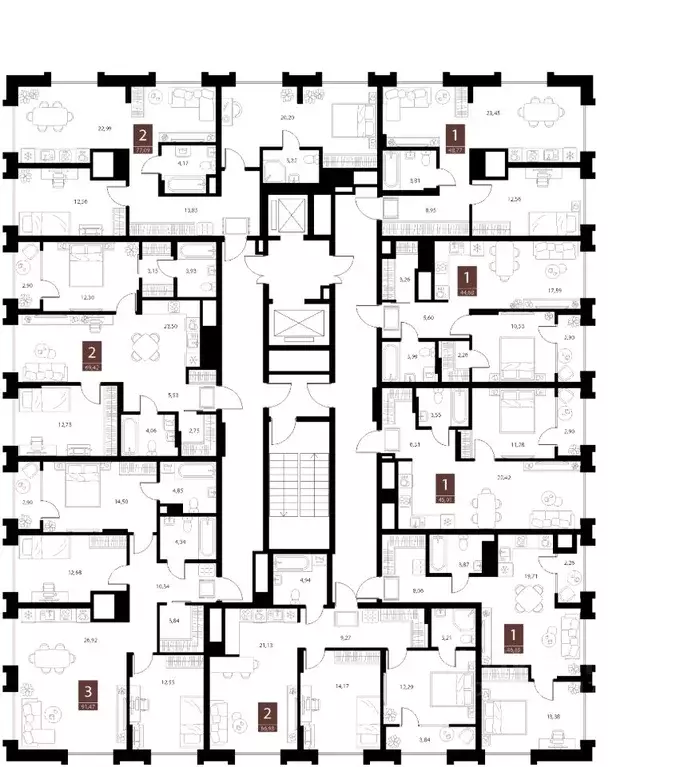 1-к кв. Рязанская область, Рязань ул. Бирюзова, 20с1 (44.68 м) - Фото 2