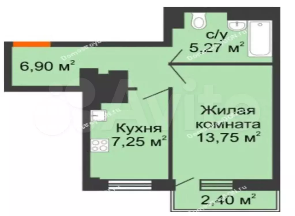 1-к. квартира, 35 м, 11/25 эт. - Фото 0