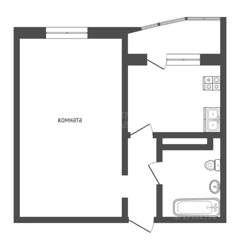 1-к кв. Тюменская область, Тюмень ул. Николая Никитина, 2к1 (40.9 м) - Фото 1