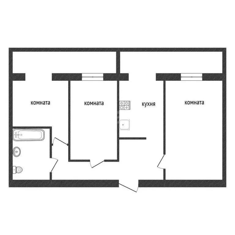 3-комнатная квартира: Кириши, улица Декабристов Бестужевых, 1 (61 м) - Фото 0