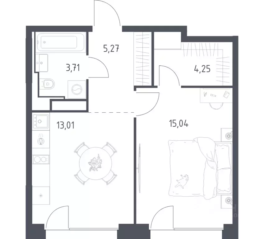 1-к кв. Москва Квартал на воде жилой комплекс, к5 (41.28 м) - Фото 1