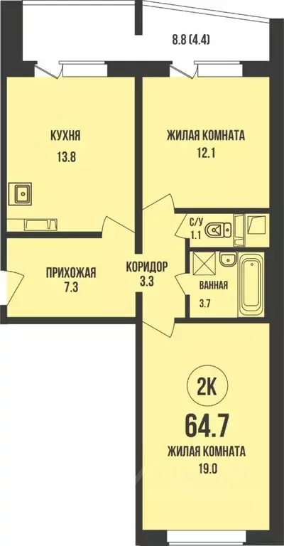 2-к кв. Новосибирская область, Новосибирск ул. Имени генерал-майора ... - Фото 0