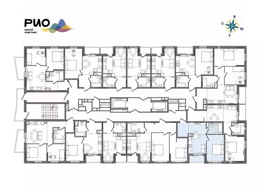 1-к кв. Удмуртия, Ижевск Воткинский жилрайон, Рио жилой комплекс, 2 ... - Фото 2
