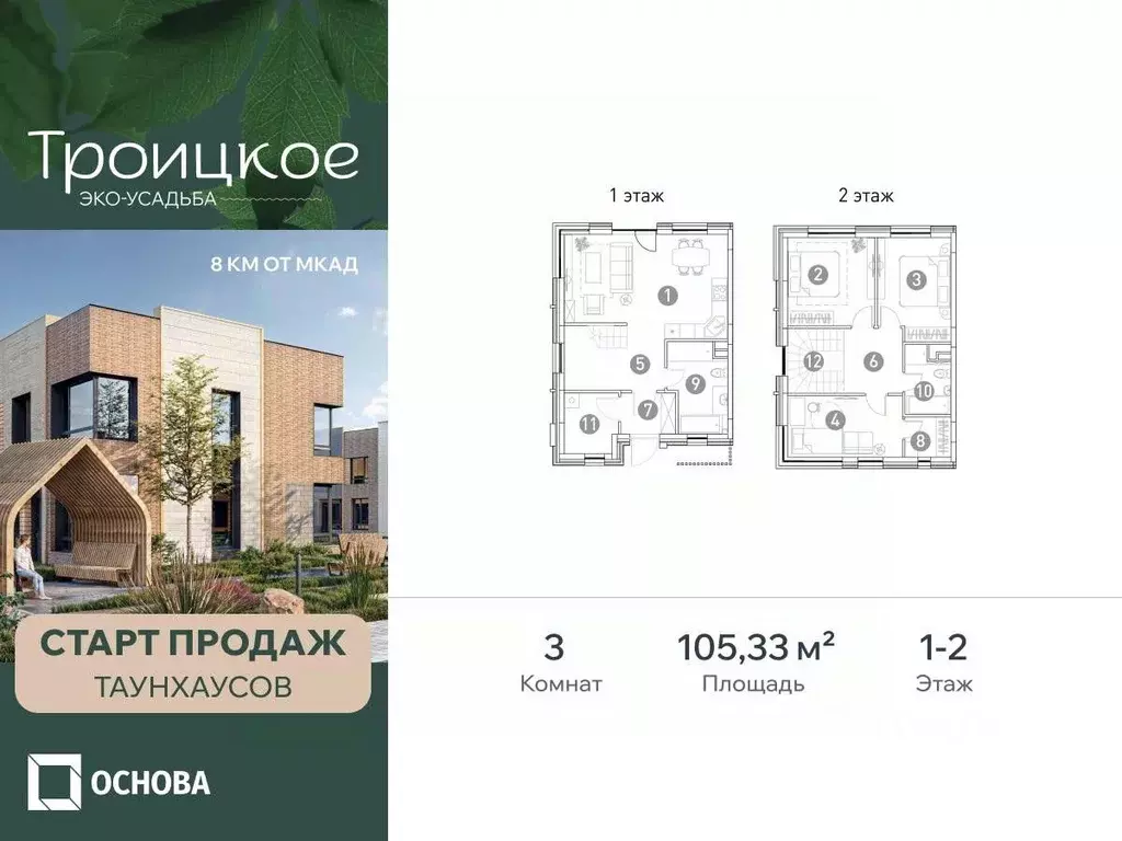 Таунхаус в Московская область, Мытищи городской округ, с. Троицкое  ... - Фото 1