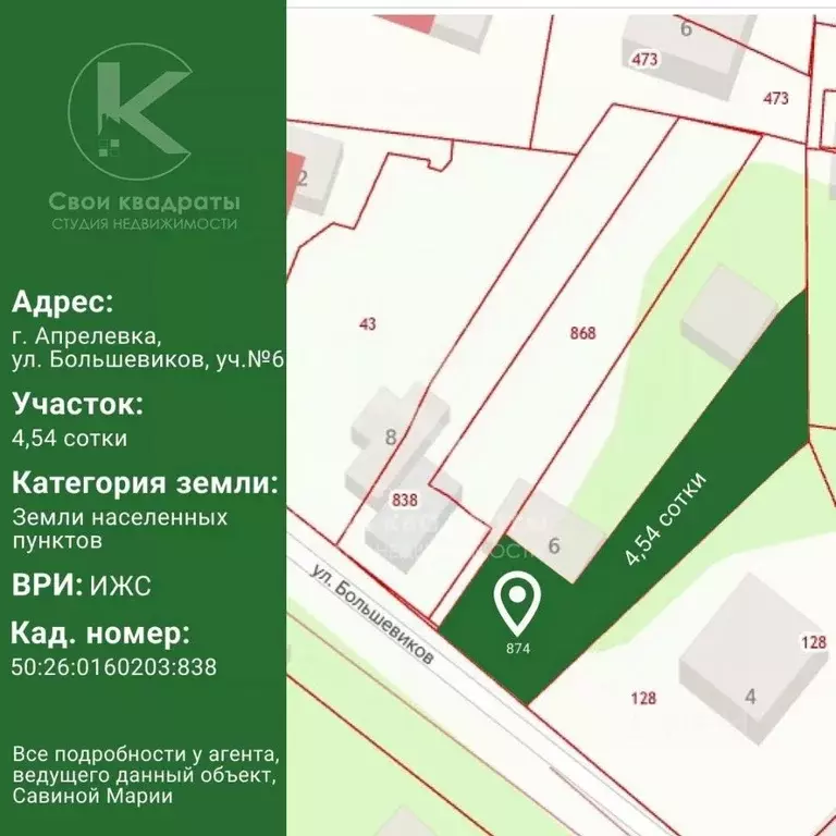Участок в Московская область, Апрелевка Наро-Фоминский городской ... - Фото 0