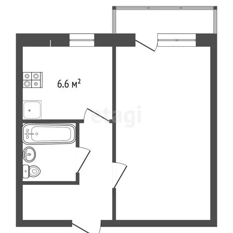 1-комнатная квартира: Ивняки, Центральная улица, 1 (32.2 м) - Фото 0