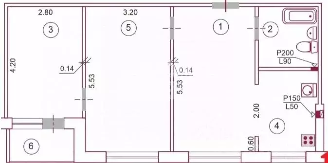 3-к кв. Омская область, Омск ул. Чехова, 3 (55.8 м) - Фото 2