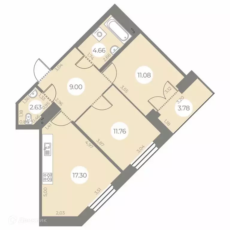Продаётся 2-к квартира, 58.3 м - Фото 0