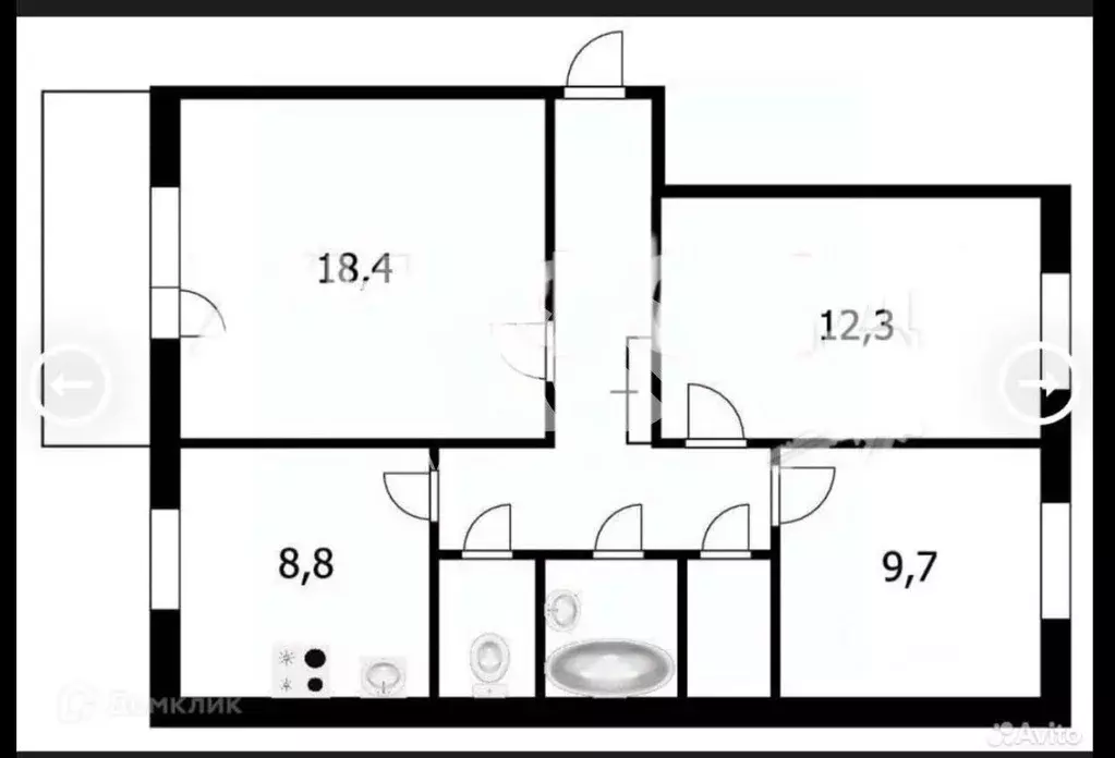 Квартира, 3 комнаты, 65.7 м - Фото 1