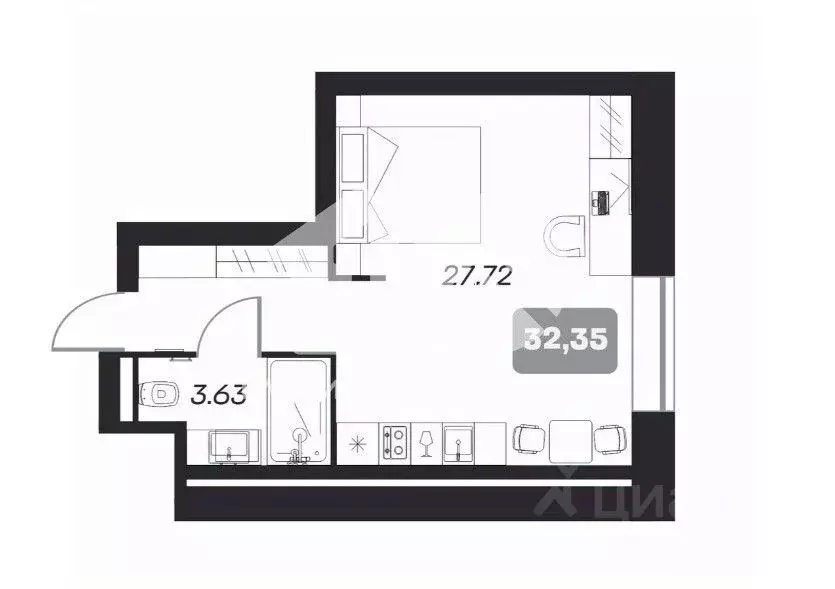 Студия Новосибирская область, Новосибирск пл. Карла Маркса, 4/5 (32.45 ... - Фото 1